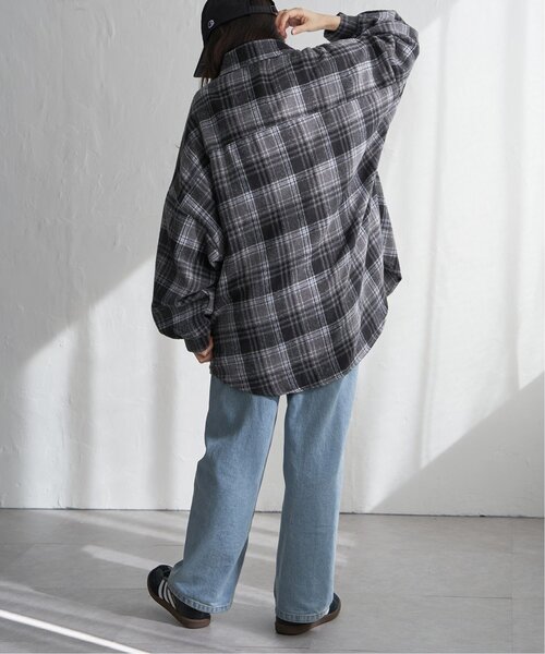 VENCEEXCHANGE（ヴァンスエクスチェンジ）の「起毛チェックオーバーシャツ（シャツ/ブラウス・レディース・ブラック/ブルー系/ブラウン・FREE）」の15枚目の写真