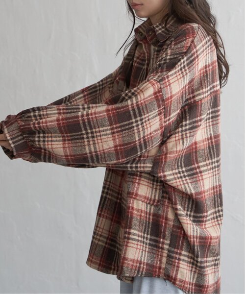 VENCEEXCHANGE（ヴァンスエクスチェンジ）の「起毛チェックオーバーシャツ（シャツ/ブラウス・レディース・ブラック/ブルー系/ブラウン・FREE）」の17枚目の写真