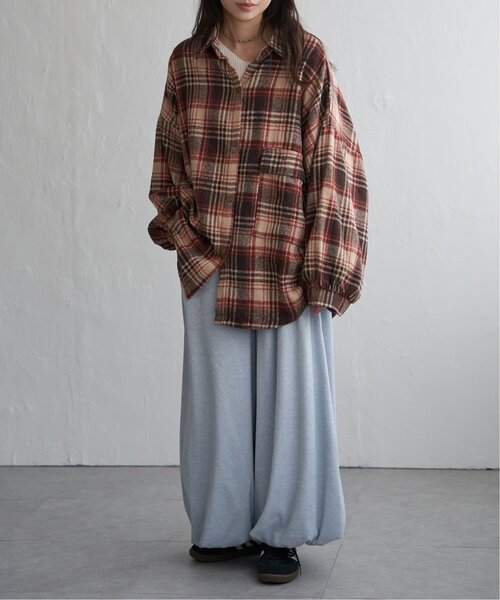 VENCEEXCHANGE（ヴァンスエクスチェンジ）の「起毛チェックオーバーシャツ（シャツ/ブラウス・レディース・ブラック/ブルー系/ブラウン・FREE）」の20枚目の写真