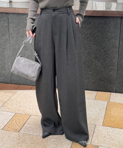 FMiBL(ファミル)の「SELECT by CREAM ワイドパンツ(その他パンツ・レディース・ブラック/グレー・FREE)」の2枚目の写真