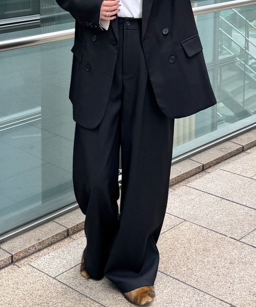 FMiBL(ファミル)の「SELECT by CREAM ワイドパンツ(その他パンツ・レディース・ブラック/グレー・FREE)」の1枚目の写真