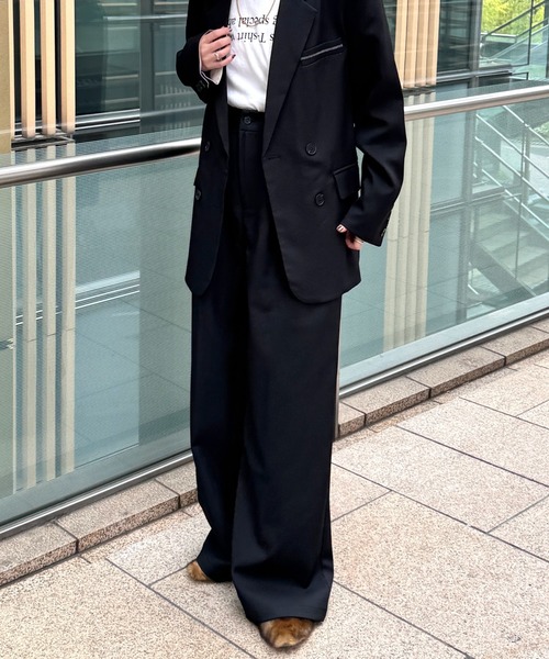 FMiBL(ファミル)の「SELECT by CREAM ワイドパンツ(その他パンツ・レディース・ブラック/グレー・FREE)」の5枚目の写真