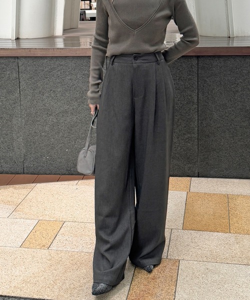 FMiBL(ファミル)の「SELECT by CREAM ワイドパンツ(その他パンツ・レディース・ブラック/グレー・FREE)」の6枚目の写真