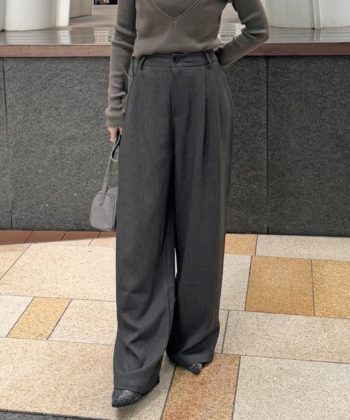 FMiBL(ファミル)の「SELECT by CREAM ワイドパンツ(その他パンツ・レディース・ブラック/グレー・FREE)」の7枚目の写真