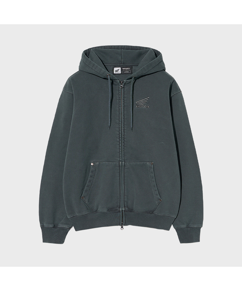 Honda Small Wing Rivet point Hoodie Zip-up PG Charcoal