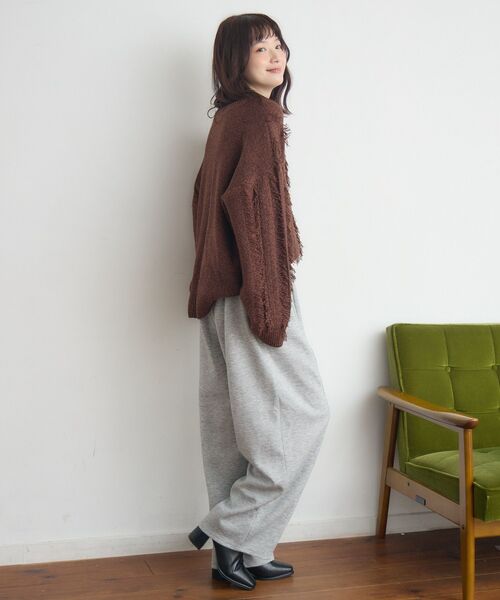 RETRO GIRL（レトロガール）の「ミックスフリンジNTPO（ニット/セーター・レディース・ナチュラル/ブルー/ブラウン・FREE）」の14枚目の写真