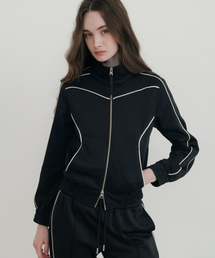 SSIN AND LEE（シンアンドリー）の「（W）ノワールラウンジジャージジャケットブラック（ナイロンジャケット）」