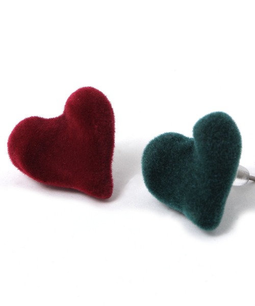 niko and...（ニコアンド）の「フロッキーハートピアス（ピアス（両耳用）・レディース・グリーン/レッド/ブラック・0）」の6枚目の写真