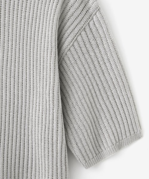 BLOND9(ブロンドナイン)の「コットンリブカラ半袖ニット_グレー(ニット/セーター・メンズ・グレー・X-SMALL/SMALL/MEDIUM/LARGE/X-LARGE/XX-LARGE)」の4枚目の写真