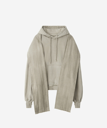 BLR（ビーエルアール）の「Dyed Raw-edged Hoodie with Linen Muffler Ivory（パーカー）」
