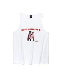 LMN3011（エルエムエヌ3011）の「ケイプリンティングスリーブレスTシャツ-ホワイト（Tシャツ/カットソー）」