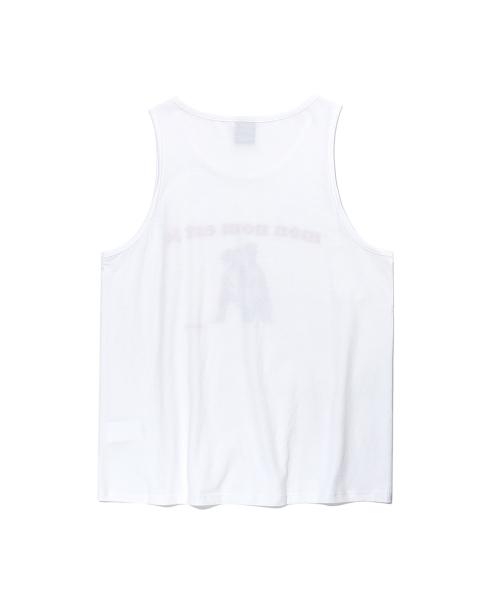 LMN3011（エルエムエヌ3011）の「ケイプリンティングスリーブレスTシャツ-ホワイト（Tシャツ/カットソー・メンズ・ホワイト・MEDIUM/LARGE）」の2枚目の写真