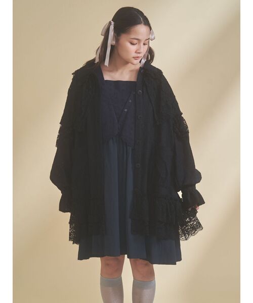 merry jenny（メリージェニー）の「レースケープジャケット（テーラードジャケット・レディース・オフホワイト/ブラック・FREE）」の13枚目の写真