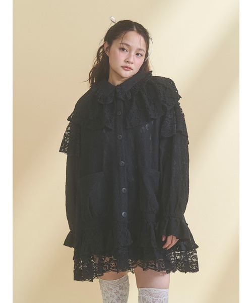 merry jenny(メリージェニー)の「レースケープジャケット(テーラードジャケット・レディース・オフホワイト/ブラック・FREE)」の9枚目の写真