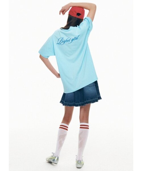 CACELE（カッセル）の「スクリプタイポオーバーサイズTシャツ[ライトブルー]（Tシャツ/カットソー・レディース・その他・FREE）」の4枚目の写真