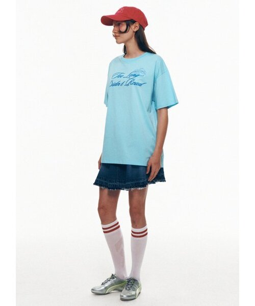 CACELE（カッセル）の「スクリプタイポオーバーサイズTシャツ[ライトブルー]（Tシャツ/カットソー・レディース・その他・FREE）」の7枚目の写真