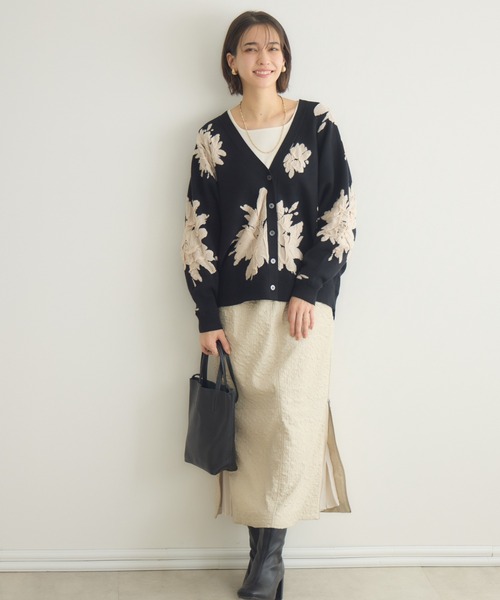 KATHARINE ROSS(キャサリンロス)の「【PILLINI/ピリーニ】サイドZIPジャガードスカート(スカート・レディース・ブラック/ベージュ・FREE)」の12枚目の写真