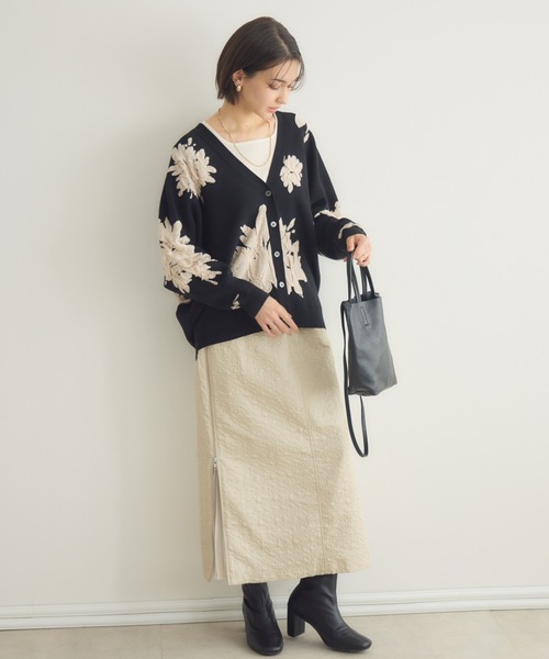 KATHARINE ROSS(キャサリンロス)の「【PILLINI/ピリーニ】サイドZIPジャガードスカート(スカート・レディース・ブラック/ベージュ・FREE)」の13枚目の写真