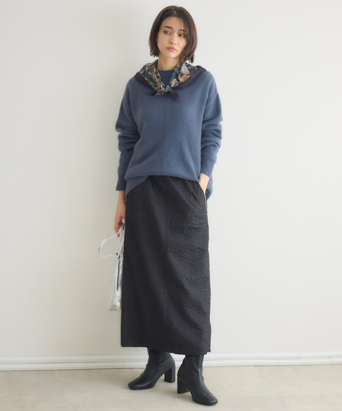 KATHARINE ROSS(キャサリンロス)の「【PILLINI/ピリーニ】サイドZIPジャガードスカート(スカート・レディース・ブラック/ベージュ・FREE)」の3枚目の写真