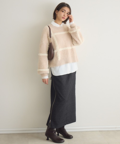 KATHARINE ROSS(キャサリンロス)の「【PILLINI/ピリーニ】サイドZIPジャガードスカート(スカート・レディース・ブラック/ベージュ・FREE)」の5枚目の写真