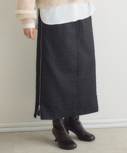 KATHARINE ROSS(キャサリンロス)の「【PILLINI/ピリーニ】サイドZIPジャガードスカート(スカート・レディース・ブラック/ベージュ・FREE)」の7枚目の写真