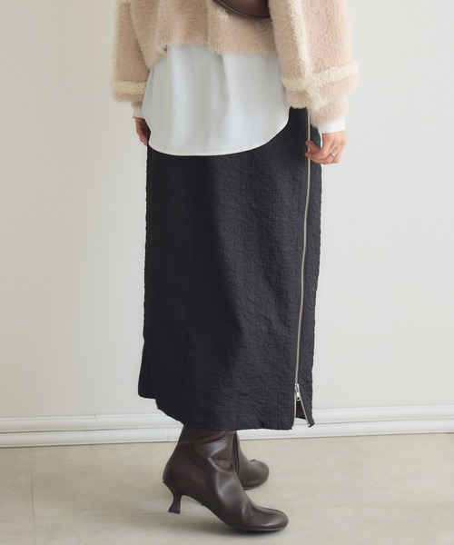 KATHARINE ROSS(キャサリンロス)の「【PILLINI/ピリーニ】サイドZIPジャガードスカート(スカート・レディース・ブラック/ベージュ・FREE)」の9枚目の写真