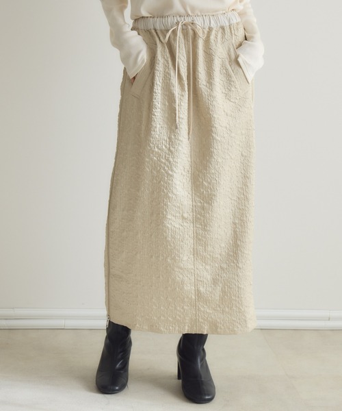 KATHARINE ROSS(キャサリンロス)の「【PILLINI/ピリーニ】サイドZIPジャガードスカート(スカート・レディース・ブラック/ベージュ・FREE)」の15枚目の写真