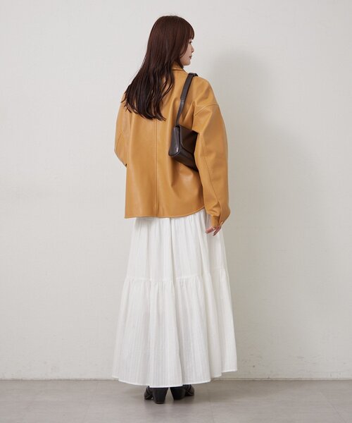 【新品タグ付き】mystic ブルゾンジャケット セール】レザーシャツジャケット（ブルゾン）｜mystic（ミスティック