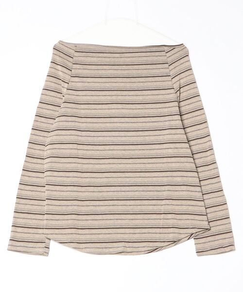 Vini（ヴィニ）の「オフショルダールーズボーダートップス（Tシャツ/カットソー・レディース・ブラウン/ダークグレー・MEDIUM）」の17枚目の写真