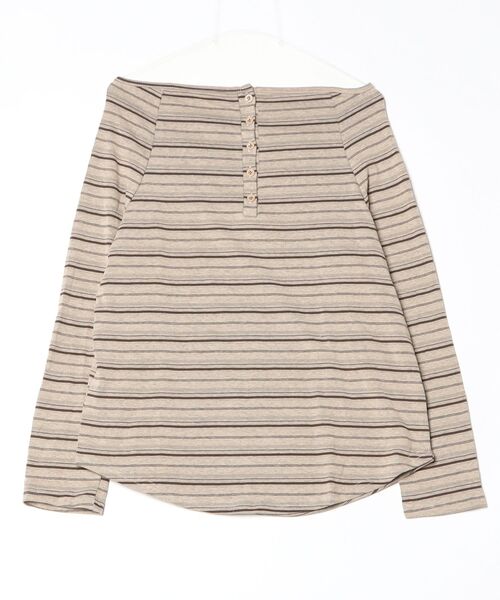 Vini（ヴィニ）の「オフショルダールーズボーダートップス（Tシャツ/カットソー・レディース・ブラウン/ダークグレー・MEDIUM）」の18枚目の写真