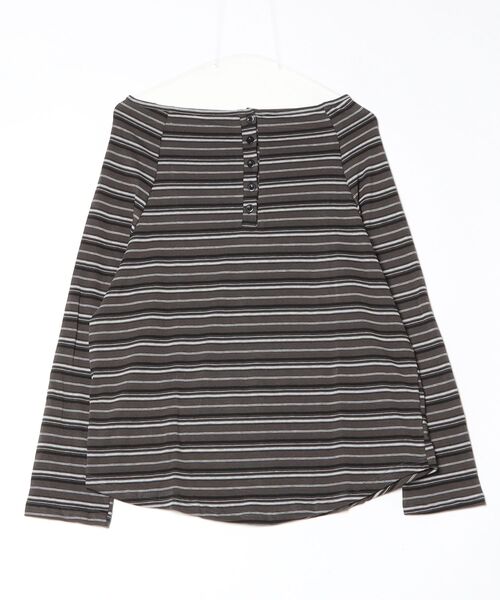 Vini（ヴィニ）の「オフショルダールーズボーダートップス（Tシャツ/カットソー・レディース・ブラウン/ダークグレー・MEDIUM）」の19枚目の写真