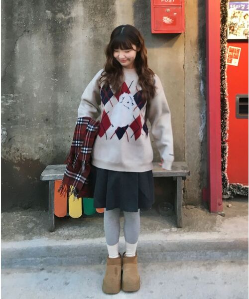 WaiKei(ワイケイ)の「マルチーズ アーガイル クルーネック ニット オートミール(ニット/セーター・レディース・その他・2/1)」の20枚目の写真