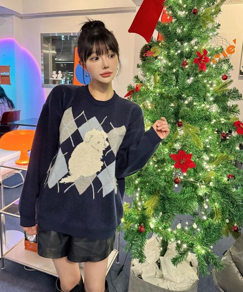 WaiKei(ワイケイ)の「マルチーズ アーガイル クルーネック ニット オートミール(ニット/セーター・レディース・その他・2/1)」の16枚目の写真