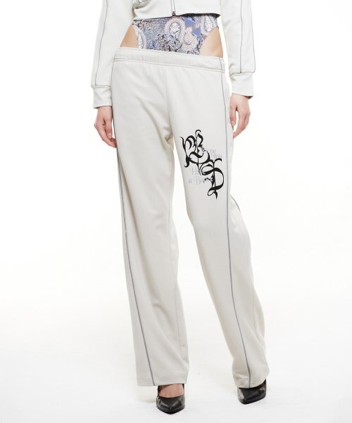 Piping Straight Pants Cream