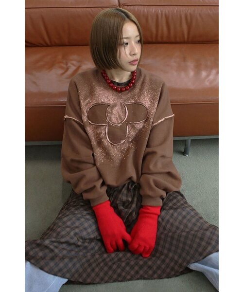 TWENTY FOUR T(トゥエンティフォーティ)の「Logo Bleach Dying Man to Man Brown(スウェット・レディース・その他・FREE)」の3枚目の写真