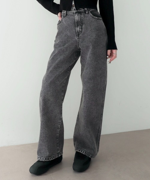 WEGO(ウィゴー)の「WEGO/【26年春夏新作】ストレートデニムパンツ(デニムパンツ・レディース・ライトインディゴブルー/スカイブルー/コバルトブルー/インディゴブルー/ブラック系2/ブラック系3/ブラック系その他・X-SMALL/SMALL/MEDIUM/LARGE)」の2枚目の写真