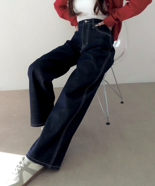 WEGO(ウィゴー)の「WEGO/【26年春夏新作】ストレートデニムパンツ(デニムパンツ・レディース・ライトインディゴブルー/スカイブルー/コバルトブルー/インディゴブルー/ブラック系2/ブラック系3/ブラック系その他・X-SMALL/SMALL/MEDIUM/LARGE)」の11枚目の写真