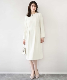 OFUON le MK | 【2026SS】ウエストタックワンピース/洗える/WEB限定サイズあり(ワンピース)