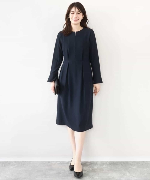 ウエストタックワンピース/洗える/WEB限定サイズあり（ワンピース