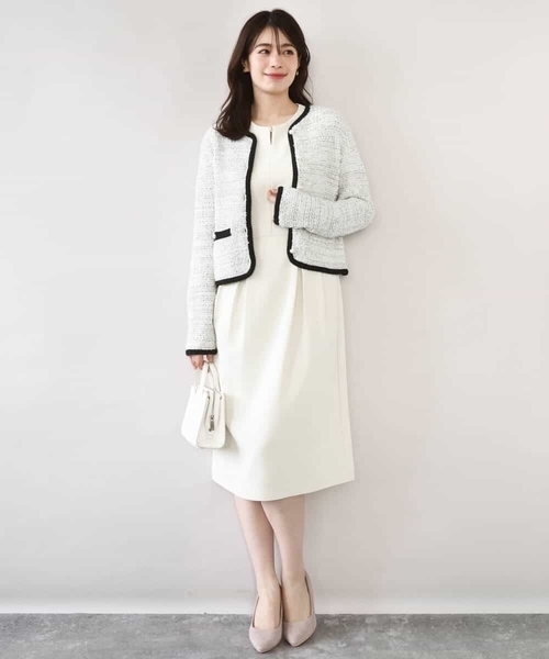 OFUON le MK(オフオンルエムケー)の「【2026SS】ウエストタックワンピース/洗える/WEB限定サイズあり(ワンピース・レディース・ネイビー/アイボリー・36/38/40)」の22枚目の写真