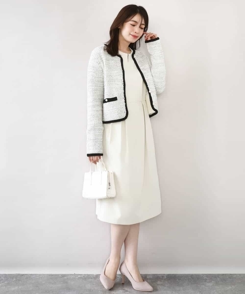 OFUON le MK(オフオンルエムケー)の「【2026SS】ウエストタックワンピース/洗える/WEB限定サイズあり(ワンピース・レディース・ネイビー/アイボリー・36/38/40)」の21枚目の写真