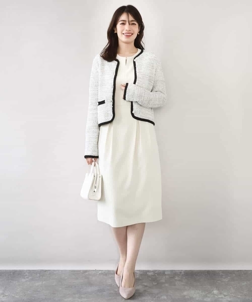 OFUON（オフオン）の「ウエストタックワンピース/洗える/WEB限定サイズ