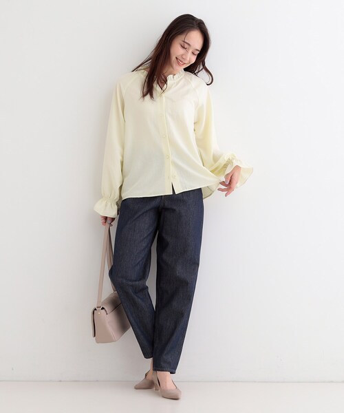 SHOO・LA・RUE（シューラルー）の「【SHOO・LA・RUE DENIM】大人のきれいめカジュアルに デニムテーパードパンツ（デニムパンツ・レディース・ネイビー/オフホワイト/ブルー・01/02/03/04/10）」の16枚目の写真