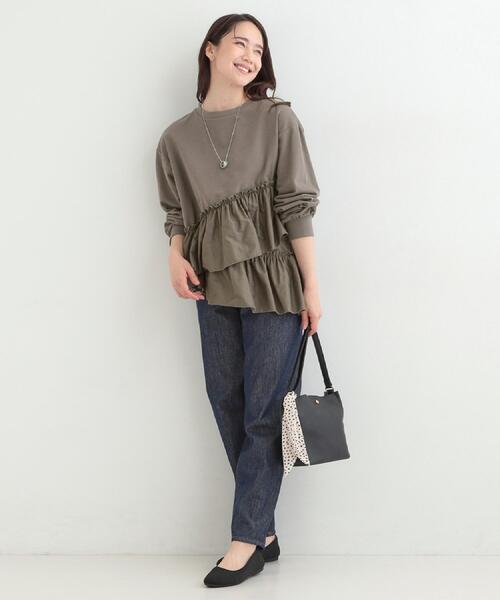 SHOO・LA・RUE（シューラルー）の「【SHOO・LA・RUE DENIM】大人のきれいめカジュアルに デニムテーパードパンツ（デニムパンツ・レディース・ネイビー/オフホワイト/ブルー・01/02/03/04/10）」の4枚目の写真