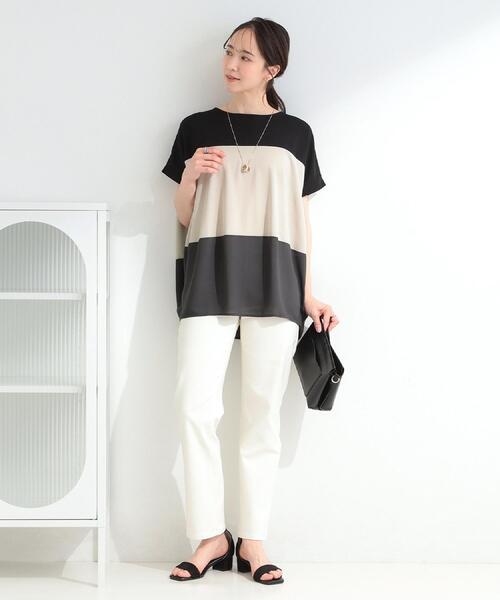 SHOO・LA・RUE(シューラルー)の「【SHOO・LA・RUE DENIM】大人のきれいめカジュアルに デニムテーパードパンツ(デニムパンツ・レディース・ネイビー/オフホワイト/ブルー・01/02/03/04/10)」の10枚目の写真