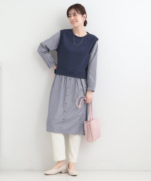 SHOO・LA・RUE(シューラルー)の「【SHOO・LA・RUE DENIM】大人のきれいめカジュアルに デニムテーパードパンツ(デニムパンツ・レディース・ネイビー/オフホワイト/ブルー・01/02/03/04/10)」の6枚目の写真