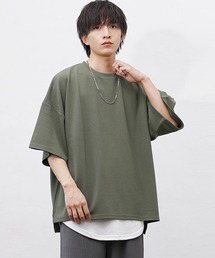 【MinoriTY】6分袖&長袖 柔らか梨地素材スーパービッグシルエットドルマンスリットトレーナー ロンT カットソー メンズ 半袖 春服 オーバーサイズ ルーズフィット
