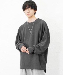 MinoriTY（マイノリティ）の「【MinoriTY】柔らか梨地素材スーパービッグシルエットドルマンスリットトレーナー 長袖ロンT カットソー メンズ 春服 オーバーサイズ ルーズフィット（Tシャツ/カットソー）」