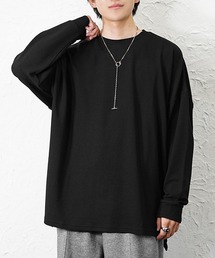 MinoriTY | 【MinoriTY】6分袖&長袖 柔らか梨地素材スーパービッグシルエットドルマンスリットトレーナー ロンT カットソー メンズ 半袖 春服 オーバーサイズ ルーズフィット(Tシャツ/カットソー)