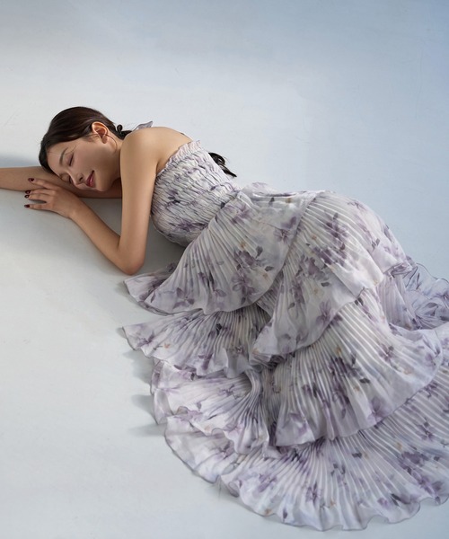 Seemi. byNICECLAUP( シーミーバイナイスクラップ)の「【Seemi.】シャーリング細プリーツワンピース(ワンピース・レディース・ブラック系その他/パープル系その他/アイボリー・FREE)」の6枚目の写真